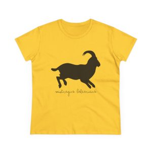 Camiseta mujer algodon medio - Amarillo margarita - Miotragus balearicus