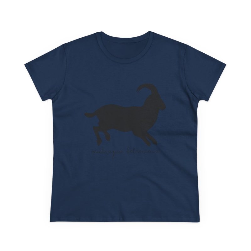 Camiseta mujer algodon medio - Azul marino - Miotragus balearicus