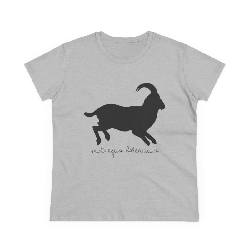 Camiseta mujer algodon medio - Gris deportivo - Miotragus balearicus