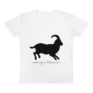 Camiseta hombre cuello de pico Presenter - Blanco - Miotragus balearicus