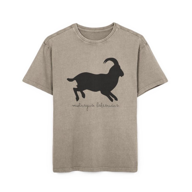 Camiseta oversize lavado acido - Caqui oscuro - Miotragus balearicus