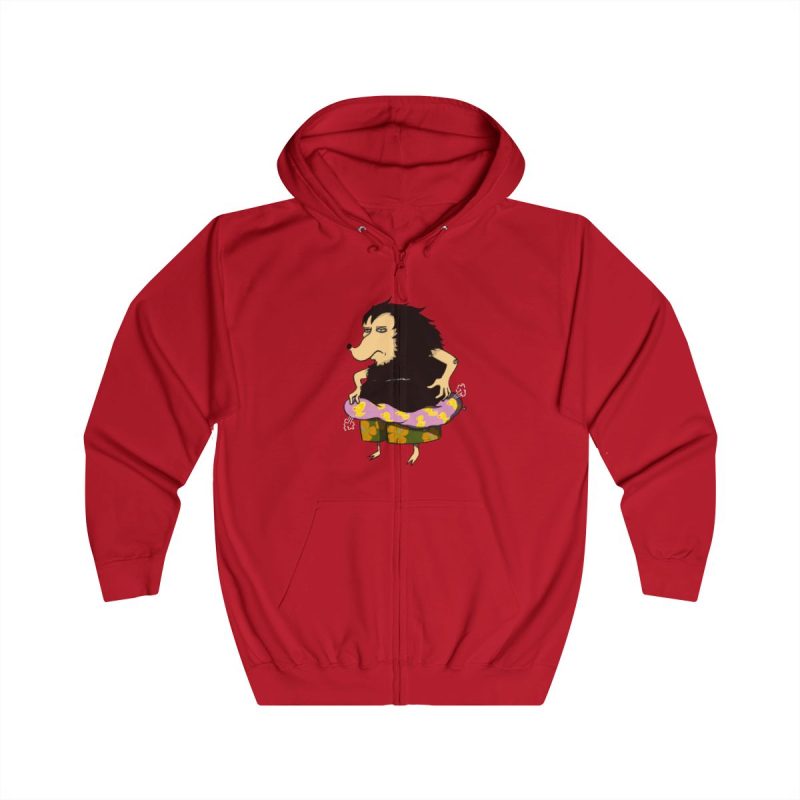Sudadera con capucha y cremallera - Rojo fuego - Camiseta Eriço Surf