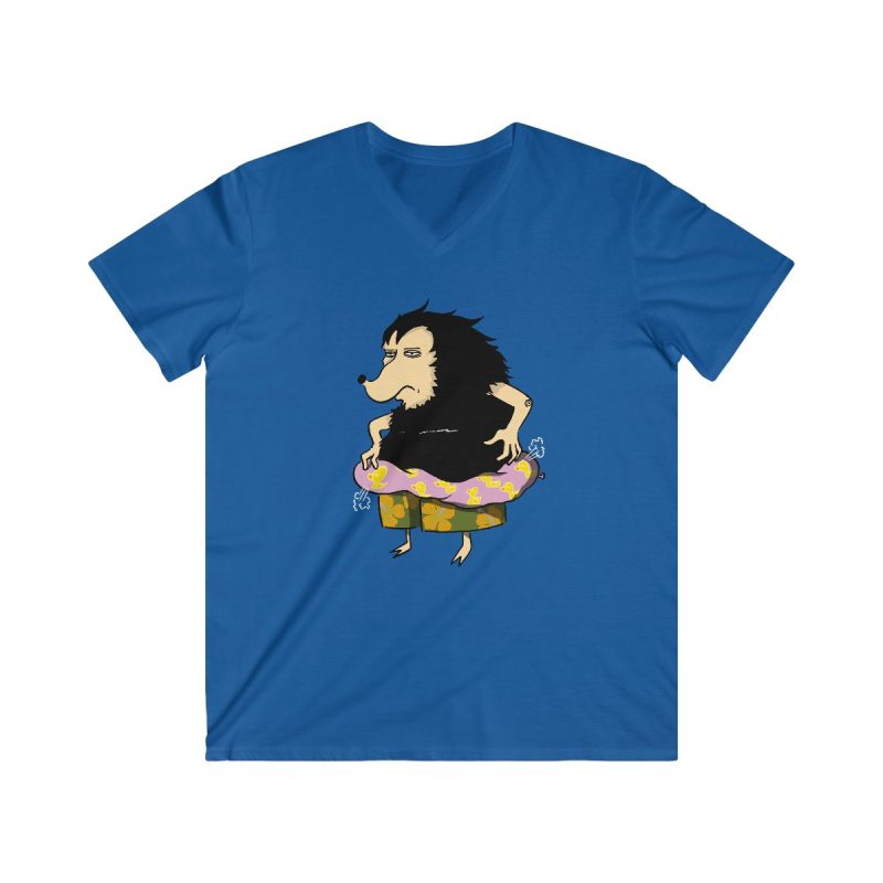 Camiseta hombre entallada cuello de pico - Azul royal - Camiseta Eriço Surf