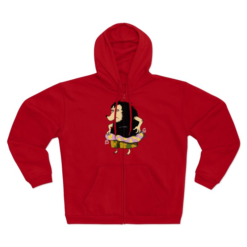Sudadera capucha con cremallera premium - Rojo - Camiseta Eriço Surf