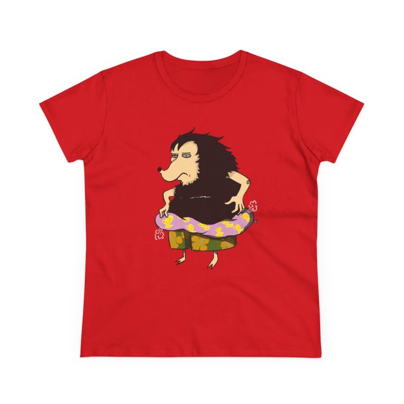 Camiseta mujer algodon medio - Rojo - Camiseta Eriço Surf