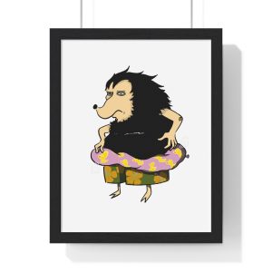 Poster enmarcado vertical - Negro - Camiseta Eriço Surf