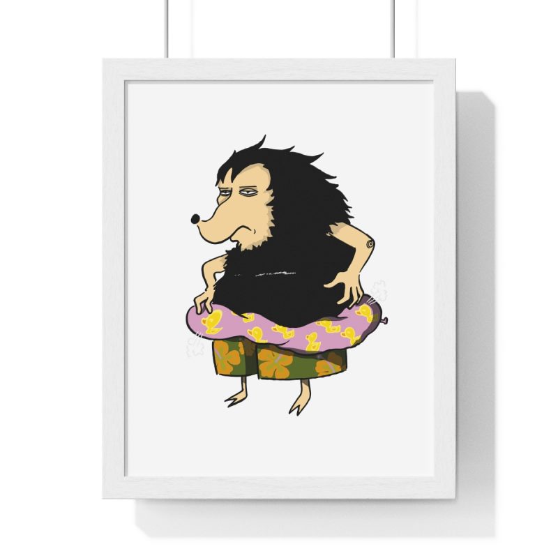 Poster enmarcado vertical - Blanco - Camiseta Eriço Surf