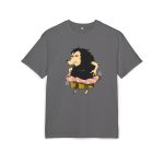 Camiseta oversize gruesa - Gris marengo jaspeado - Camiseta Eriço Surf