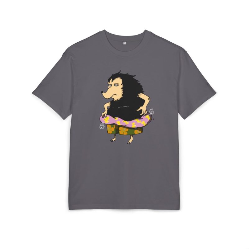 Camiseta oversize gruesa - Gris iman - Camiseta Eriço Surf