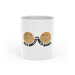 «Els meus són més bons» — Taza con asa de corazon
