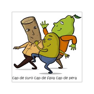 Cap de suro, cap de fava, cap de pera — Pegatinas de vinilo cuadradas