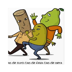 Cap de suro, cap de fava, cap de pera — Pegatinas laminadas cuadradas