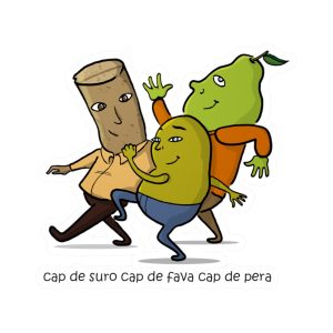 Cap de suro, cap de fava, cap de pera — Pegatinas de vinilo troqueladas