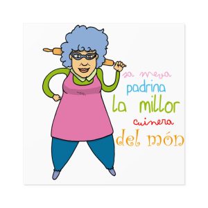 Padrina cuina — Pegatinas laminadas cuadradas