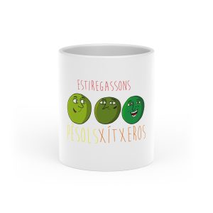 Pèsols, xítxeros i estiregassons — Taza con asa de corazon