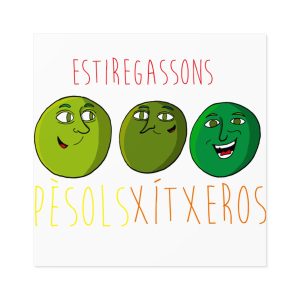 Pèsols, xítxeros i estiregassons — Pegatinas laminadas cuadradas