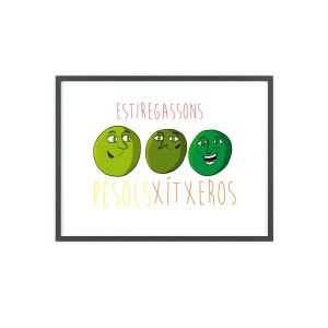 Pèsols, xítxeros i estiregassons — Poster con marco de madera