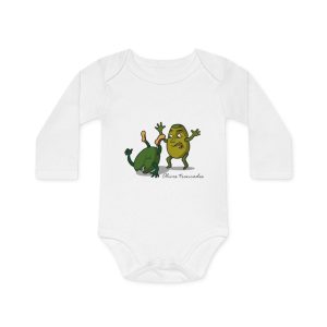 Oliva trencada — Body bebe manga larga organico