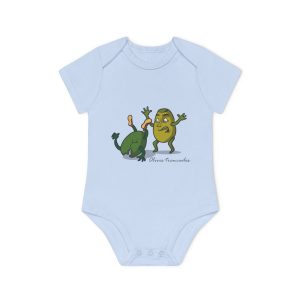 Oliva trencada — Body bebe manga corta organico