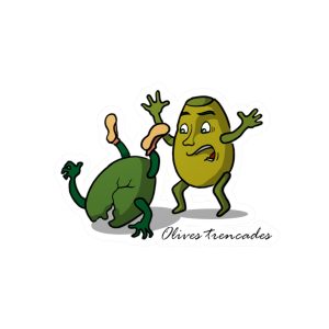 Oliva trencada — Pegatinas de vinilo troqueladas