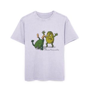 Oliva trencada — Camiseta oversize lavado acido