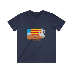 Pa amb oli nacional bandera — Camiseta hombre entallada cuello de pico
