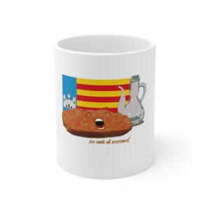 Pa amb oli nacional bandera — Taza de ceramica