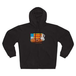 Pa amb oli nacional bandera — Sudadera capucha con cremallera premium