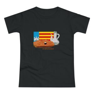 Pa amb oli nacional bandera — Camiseta mujer punto liso