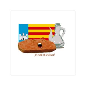 Pa amb oli nacional bandera — Pegatinas de vinilo cuadradas