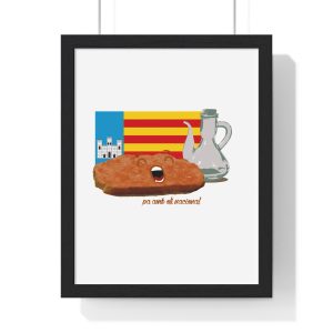 Pa amb oli nacional bandera — Poster enmarcado vertical