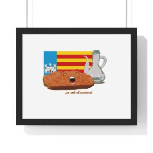 Pa amb oli nacional bandera — Poster enmarcado horizontal