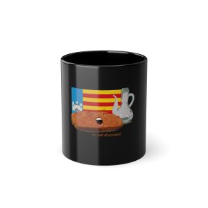 Pa amb oli nacional bandera — Taza negra 325 ml