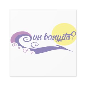«un banyito?» — Pegatinas laminadas cuadradas
