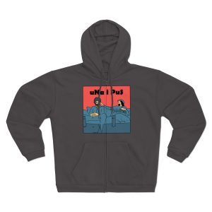 «Una i pus, amics» — Sudadera capucha con cremallera premium