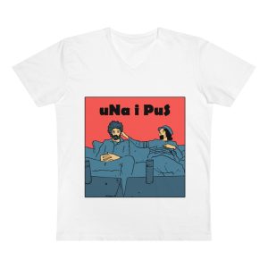 «Una i pus, amics» — Camiseta hombre cuello de pico Presenter