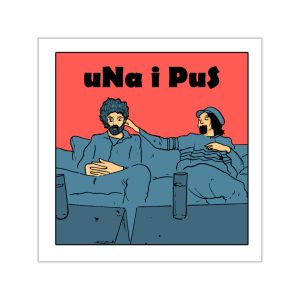 «Una i pus, amics» — Pegatinas de vinilo cuadradas
