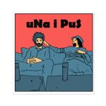 «Una i pus, amics» — Pegatinas laminadas cuadradas