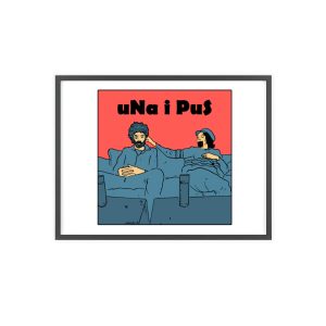 «Una i pus, amics» — Poster con marco de madera