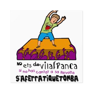No ets de Vilafranca — Pegatinas laminadas cuadradas