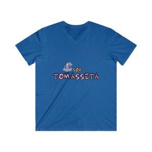 Sor Tomasseta botants — Camiseta hombre entallada cuello de pico