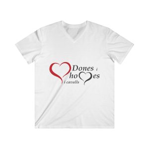«Dones, homes i cavalls» — Camiseta hombre entallada cuello de pico