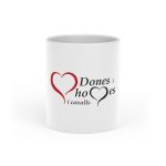 «Dones, homes i cavalls» — Taza con asa de corazon