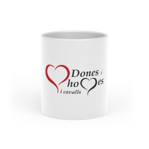 «Dones, homes i cavalls» — Taza con asa de corazon