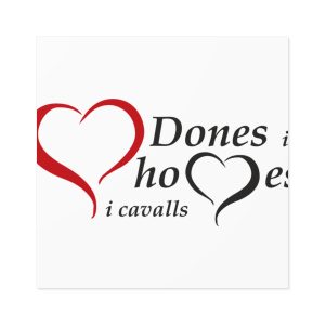 «Dones, homes i cavalls» — Pegatinas laminadas cuadradas