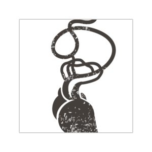 Cervell + cor = bandera de Ciutadella — Pegatinas de vinilo cuadradas
