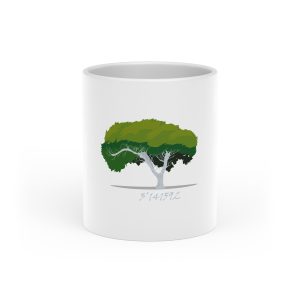 número pi — Taza con asa de corazon