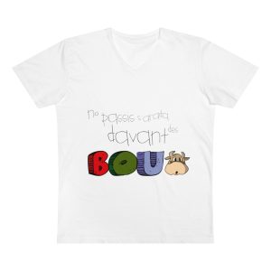 «No passis s’arada davant es bou» — Camiseta hombre cuello de pico Presenter