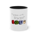 «No passis s’arada davant es bou» — Taza bicolor