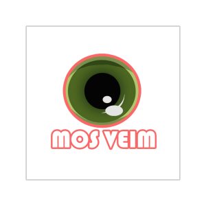«Mos veim» rosa — Pegatinas de vinilo cuadradas
